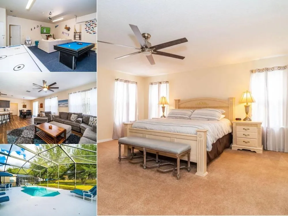 Vacation rental near Disney managed by Orlando rent a villa with a screened in private pool.