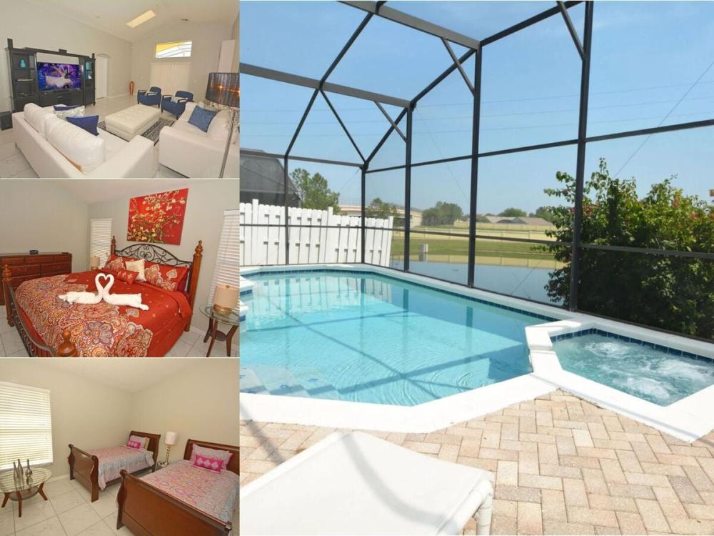 Vacation rental near Disney managed by Orlando rent a villa with screened in private pool and spa