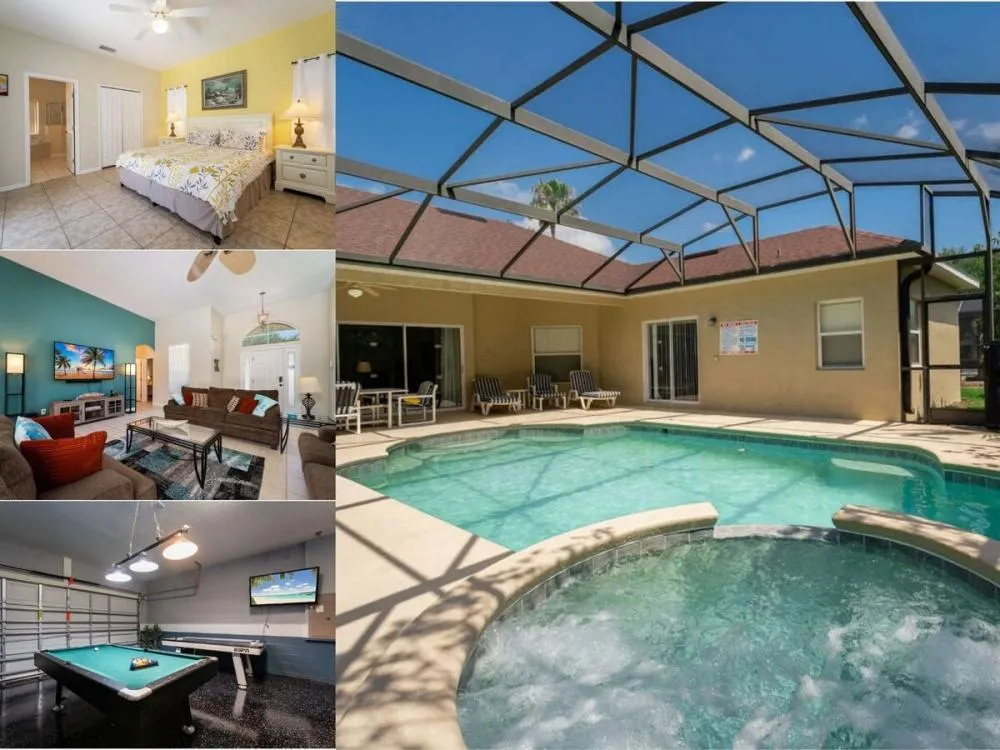 Vacation rental near Disney managed by Orlando rent a villa with screened in private pool and spa