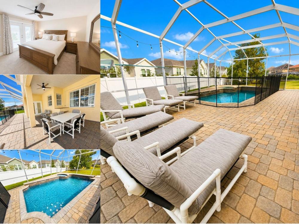 Vacation rental near Disney managed by Orlando rent a villa with a screened in private pool and spa.