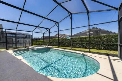 View of pool and spa