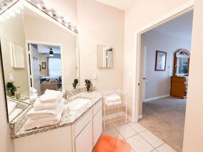Master en-suite bathroom showing vanity.