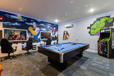 The super hero games room will be your favorite room in the house