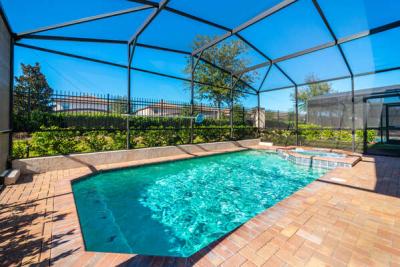 Fully screened in private pool area