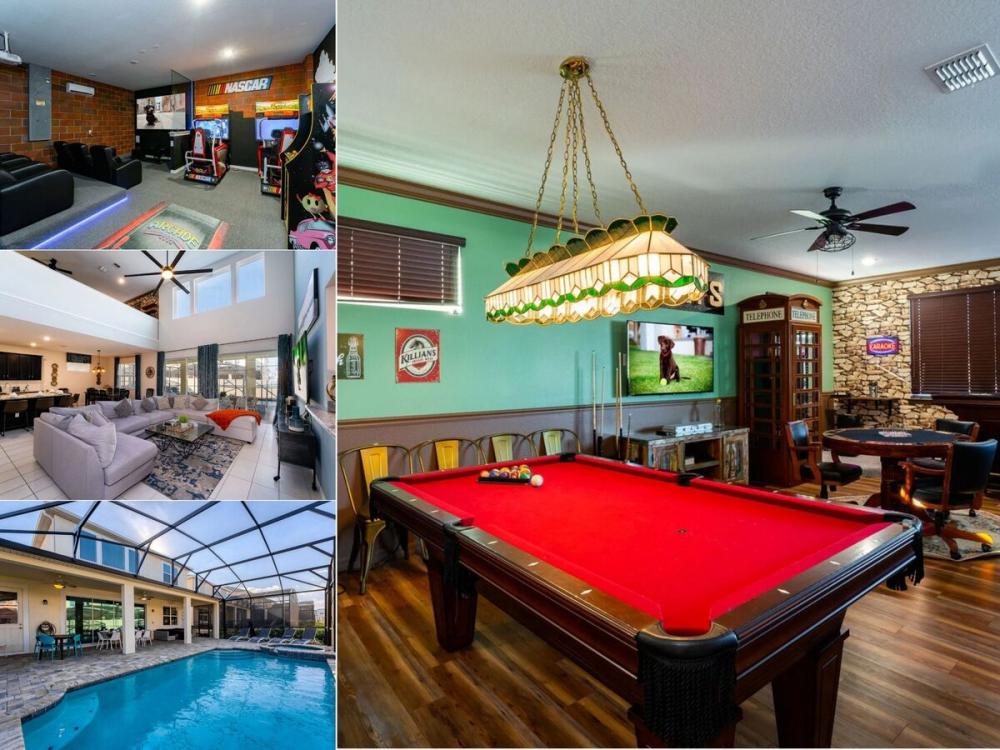 Vacation rental near Disney managed by Orlando rent a villa with a screened in private pool and spa.