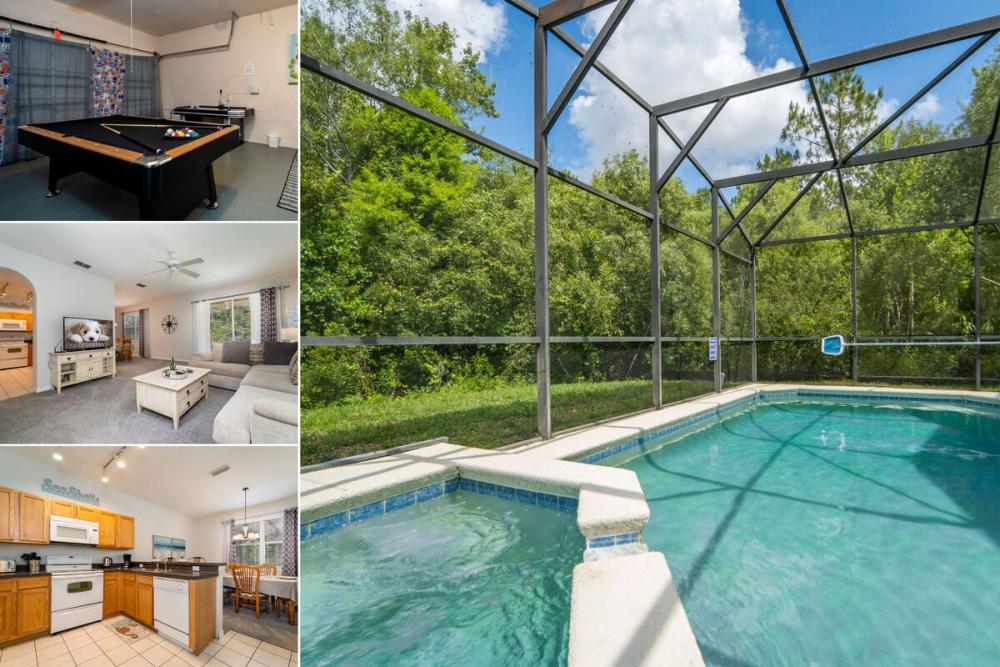 Vacation rental near Disney managed by Orlando rent a villa with screened in private pool and spa