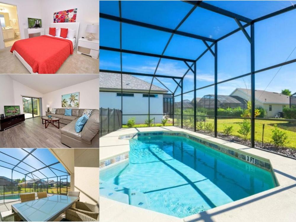 Vacation rental near Disney managed by Orlando rent a villa with a screened in private pool