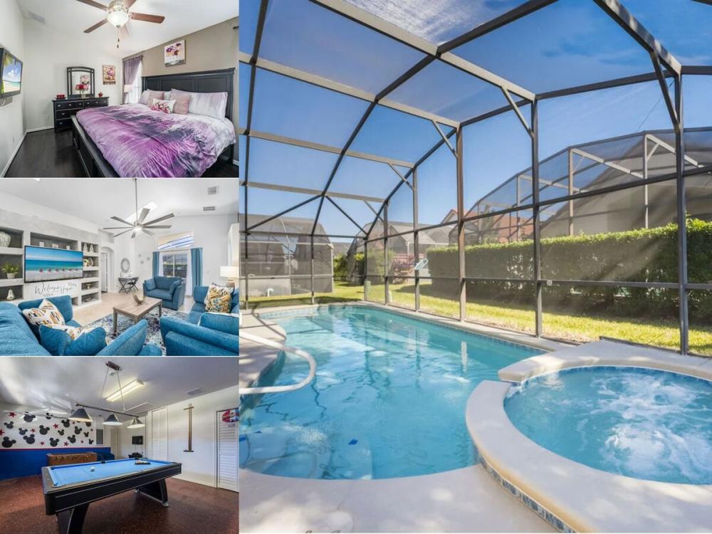 Vacation rental managed by Orlando rent a villa with screened in private pool and spa