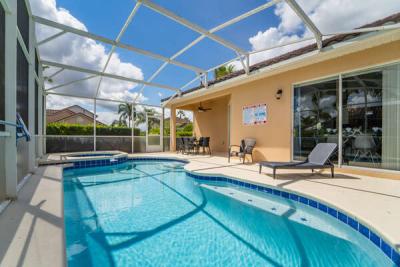 private pool area with fully enclosed screen