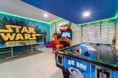 Garage has been converted to an amazing game room