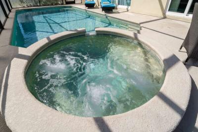 pool and bubbling spa