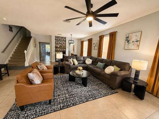 Formal seating area at front of house