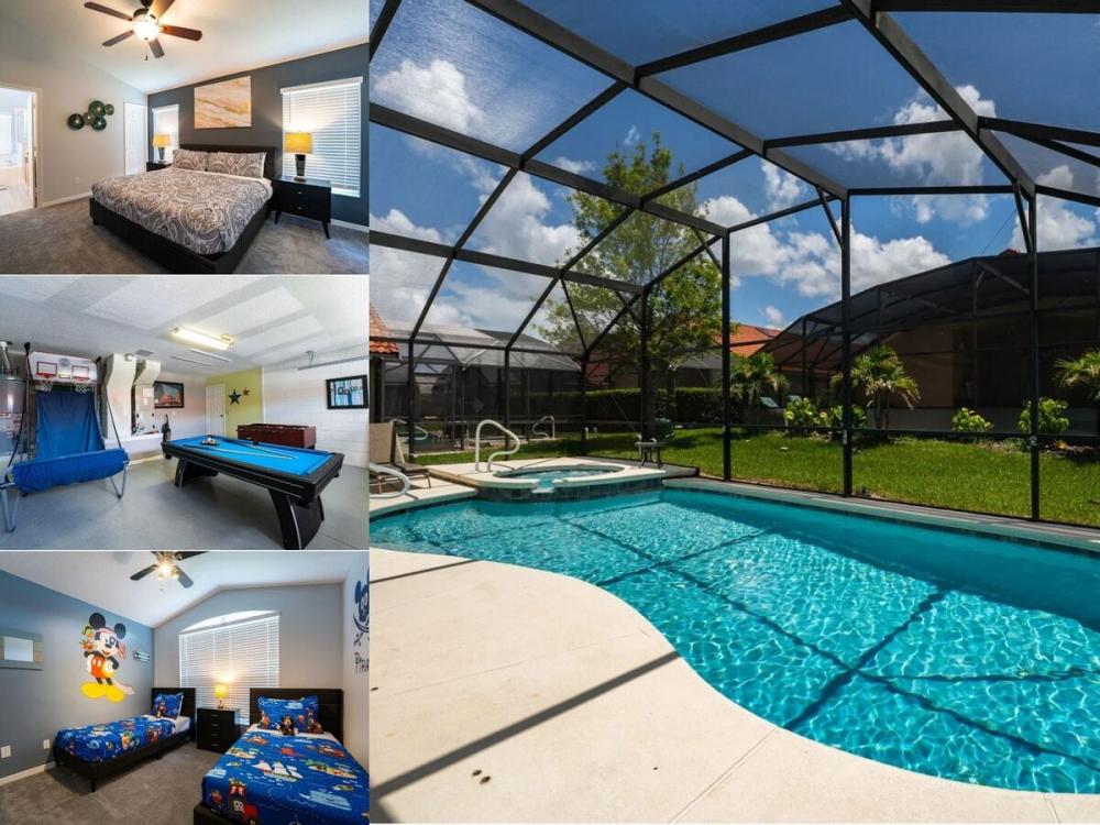 Vacation rental near Disney managed by Orlando rent a villa with screened in private pool and spa