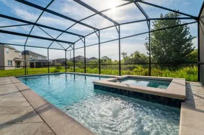 pool and spa overlooking conserve
