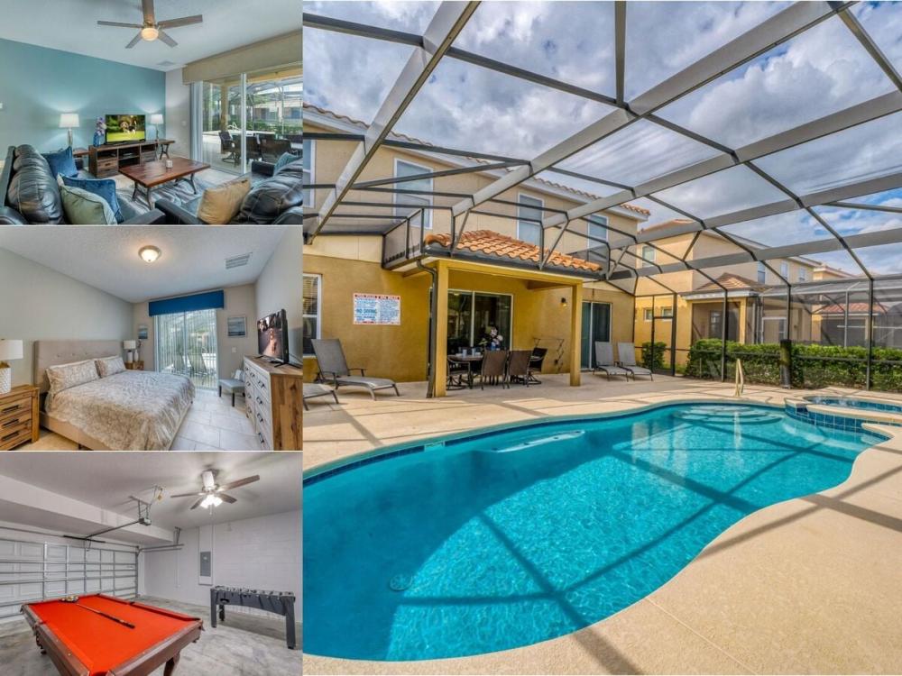 Vacation rental near Disney managed by Orlando Rent a Villa with screened in private pool and spa