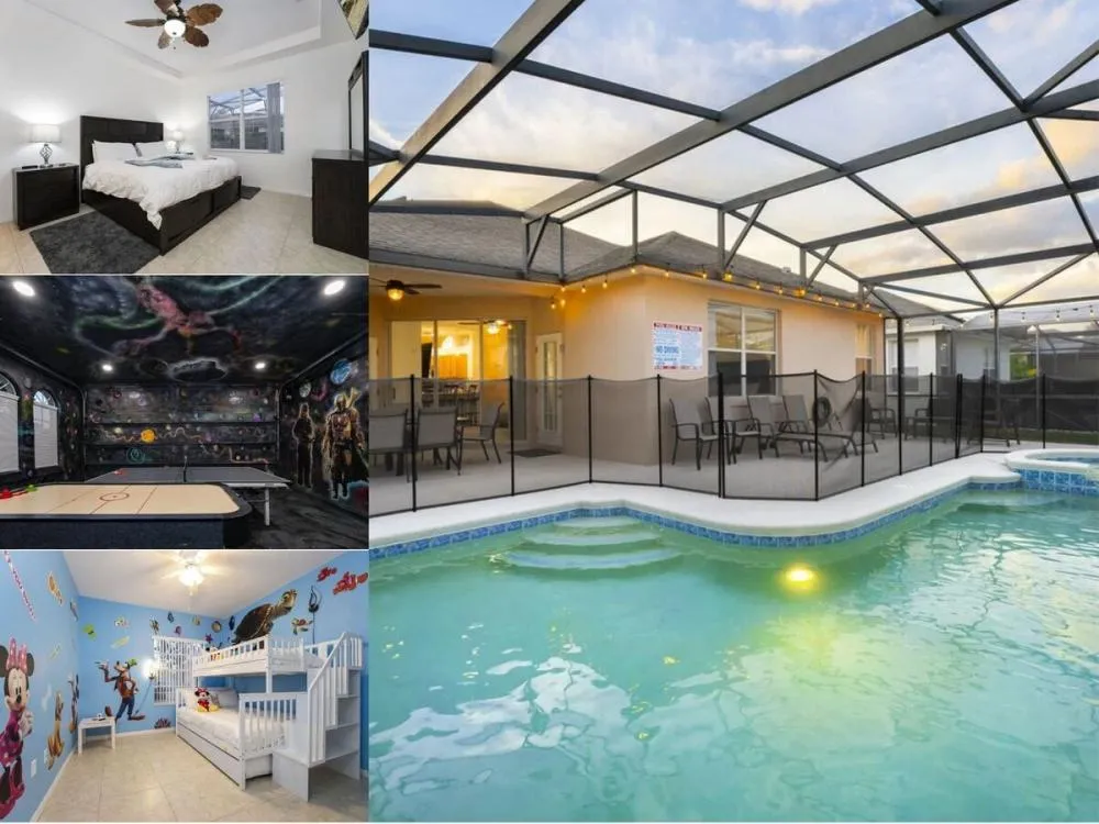Vacation rental near Disney managed by Orlando rent a villa with a screened in pool and spa