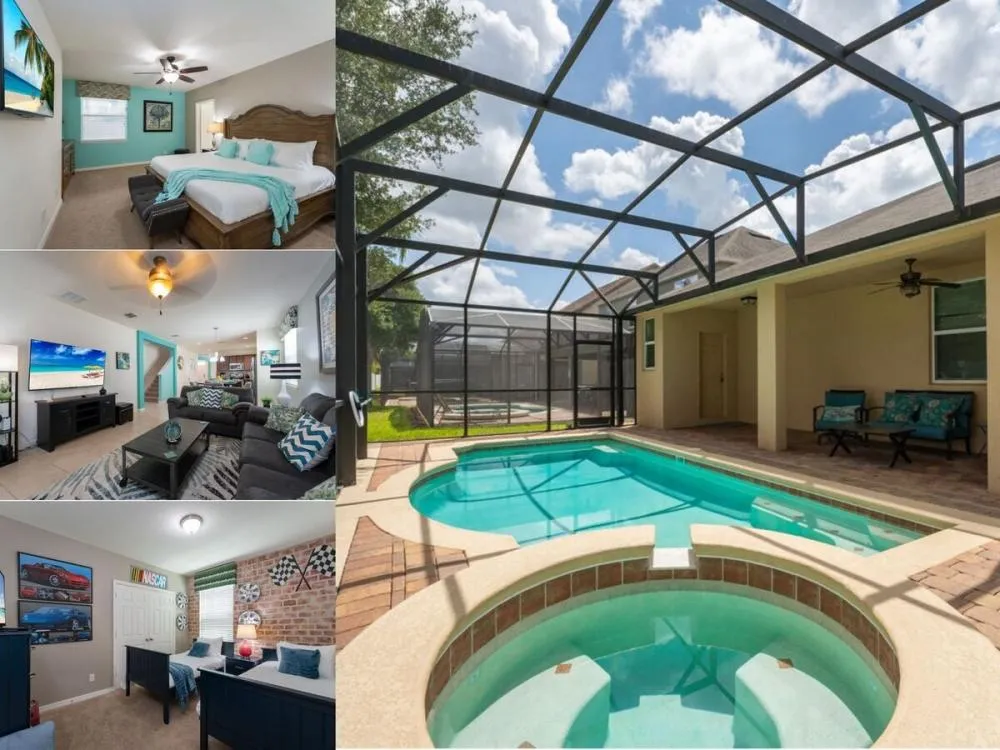 Vacation rental near Disney managed by Orlando rent a villa with screened in private pool and spa