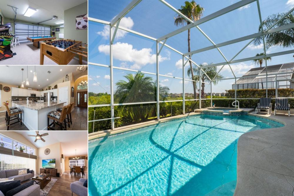 Vacation rental near Disney managed by Orlando rent a villa with screened in private pool and spa