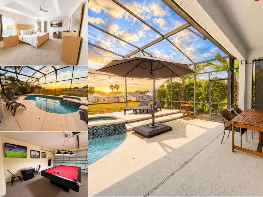 Vacation rental near Disney managed by Orlando rent a villa with a screened in private pool and spa.