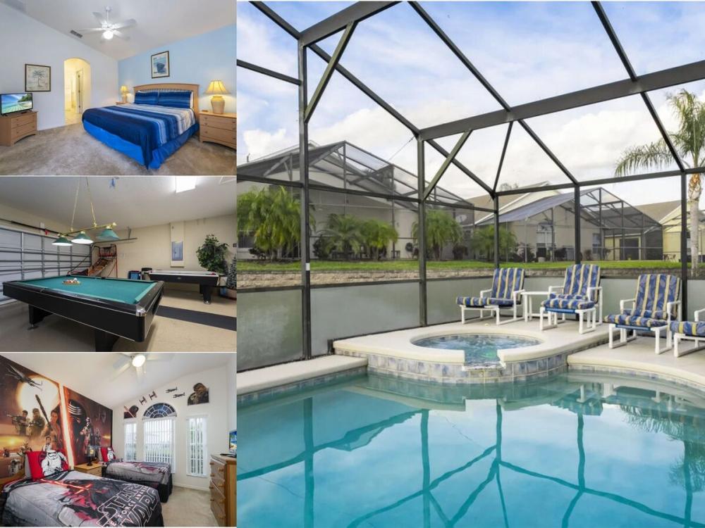 Vacation rental near Disney managed by Orlando rent a villa with screened in private pool and spa