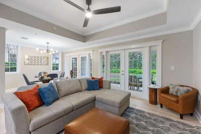 Sit back and watch a movie in this spacious living room