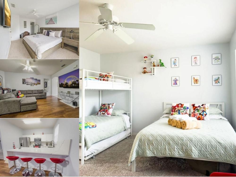 Collage showing the highlights of 637 Calabria Drive in Regal Palms Resort.