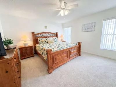 Master bedroom with king bed.