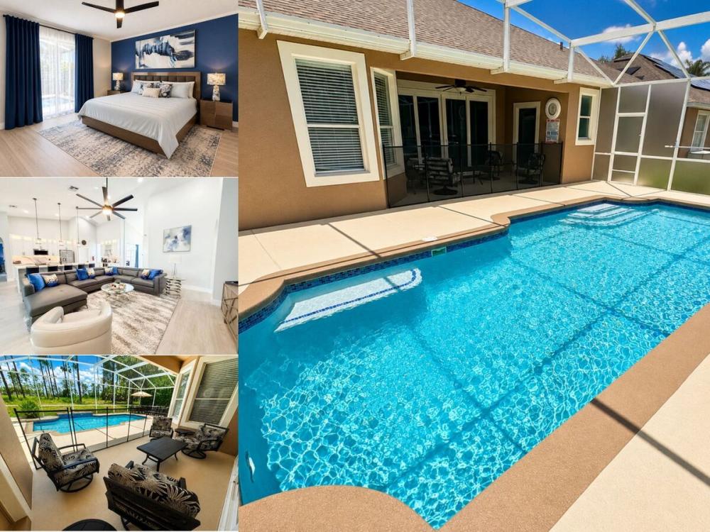 Vacation rental near Disney managed by Orlando rent a villa with a screened in private pool.