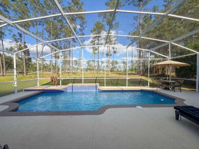 Pool showing golf course view